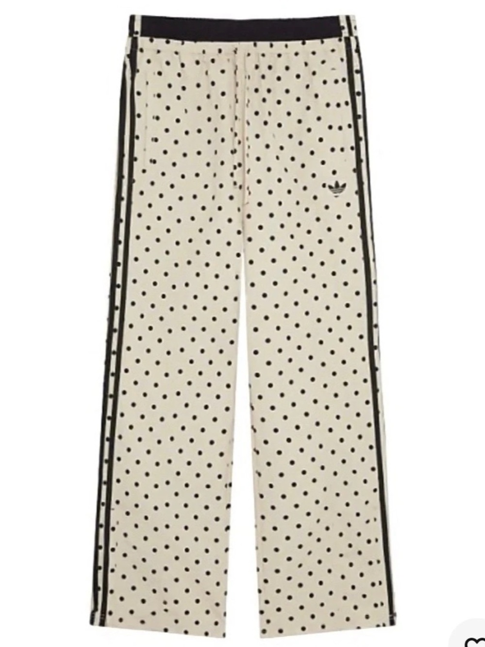 NWT Adidas x ASOS Polka Dots Wide Leg Pant Cream & Black MEDIUM